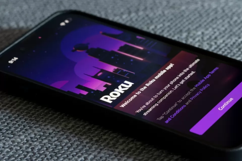 iPhone screen with Roku app open